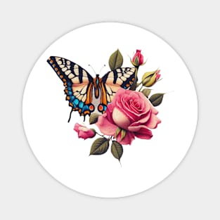 butterfly and Rose Magnet